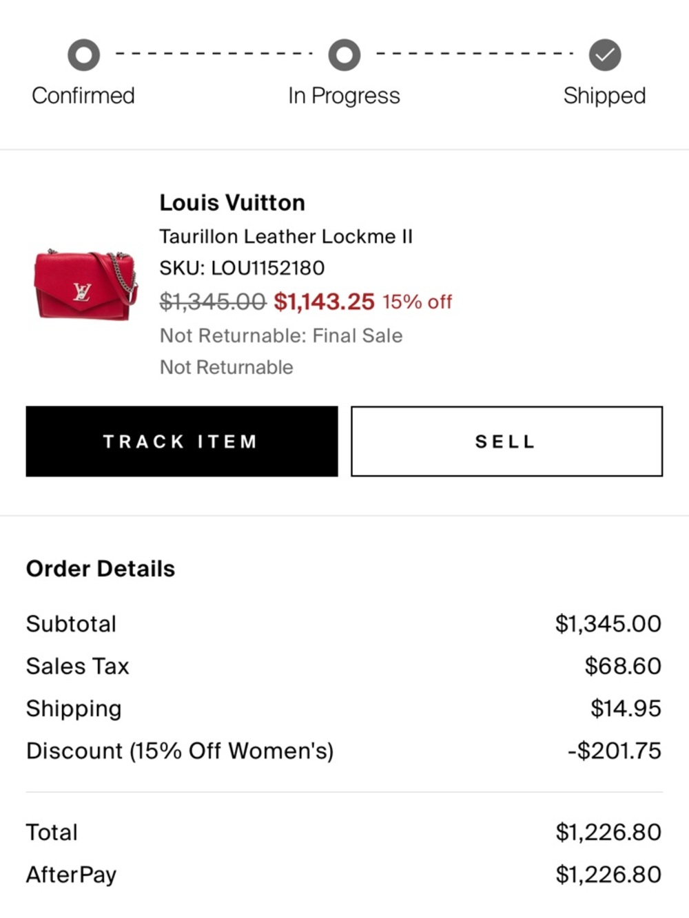 Louis Vuitton Red Leather Chain Shoulder Bag with Silver Hardware - Picture 2 of 5